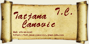 Tatjana Čanović vizit kartica